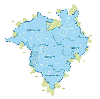 Karte von Ostwestfalen-Lippe