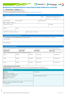 Bestellschein für das Deutschlandticket für Schulen in Bielefeld (anspruchsberechtigte Schüler)