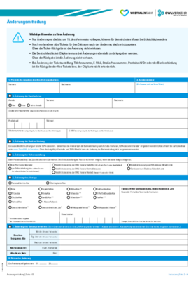 Änderungsmitteilung zum Abovertrag