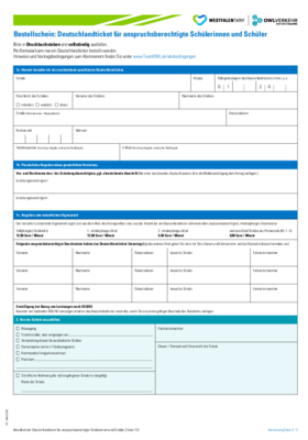 Bestellschein für das Deutschlandticket für Schulen (anspruchsberechtigte Schüler)